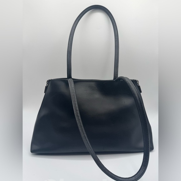 Furla Black Leather Side Zipper Shopper Tote / Shoulder Bag | Good Condition - Picture 1 of 14